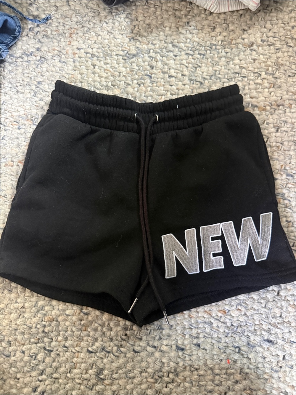 Black Women’s Casual Drawstring Shorts with NEW Appliqué